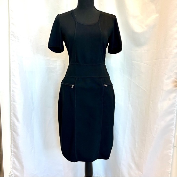KENNETH Cole black short sleeve bodycon bandage dress Sz M - Picture 13 of 13